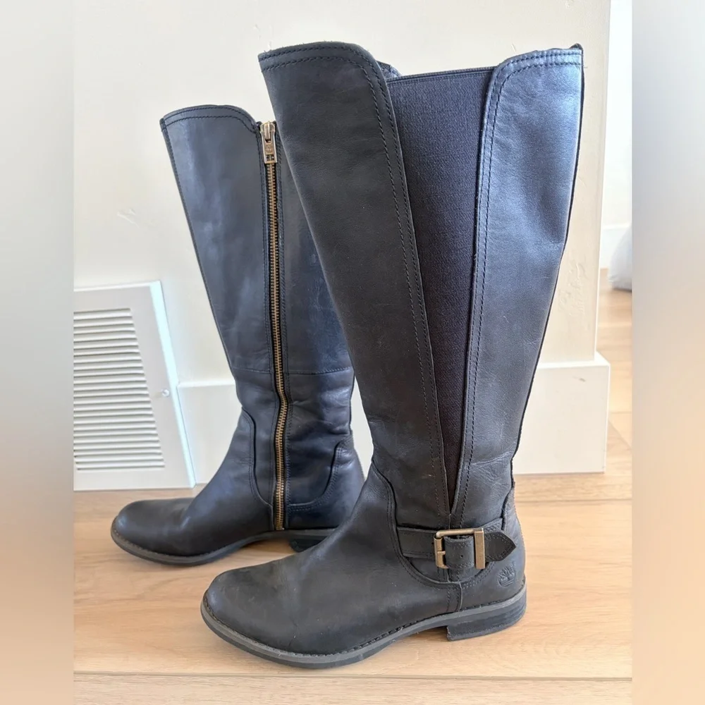 Timberland Savin Hill Black Leather Riding Boots